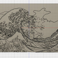 Small Great Wave off of Kanagawa (Hokusai) 3D Printing 140862