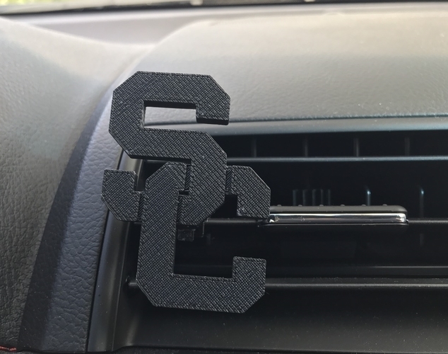 USC Tommy Trojans Interlock SC Auto AC Diffuser (multiple) 3D Print 140927