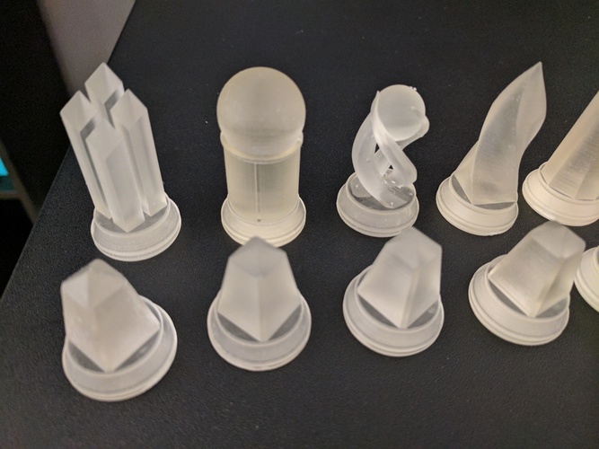Crystal Chess Set - SLA 3D Printing 3D Print 140929