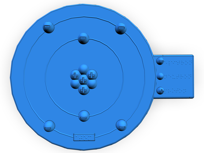Braille Atom Model 3D Print 140930