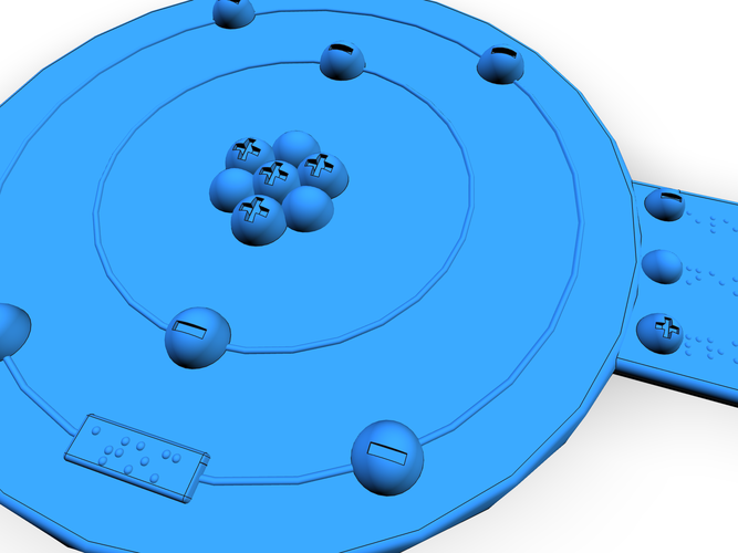 Braille Atom Model 3D Print 140933