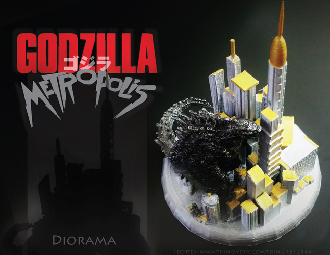 Godzilla Metropolis - Diorama 3D Print 141017