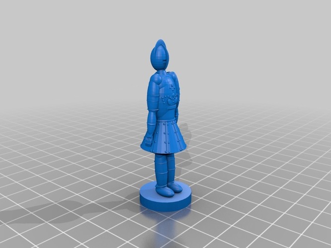 antique chess and table not mine remixed added pawns  3D Print 14113