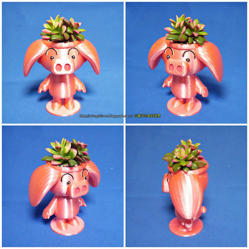  Cute animal - Rose pig potted 3D Print 141175