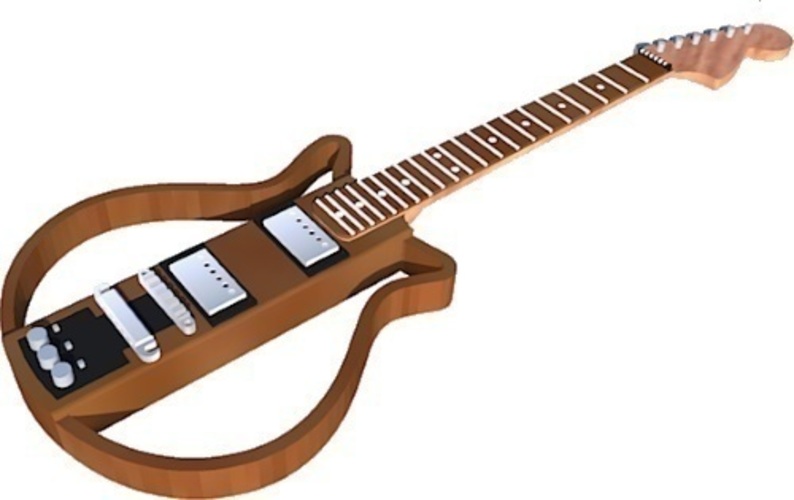 Electric guitar in scale 1:4, fully 3D printable 3D Print 141298