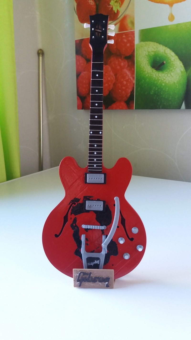 Gibson ES 335 vintage in scale 1:4 fully 3D printable