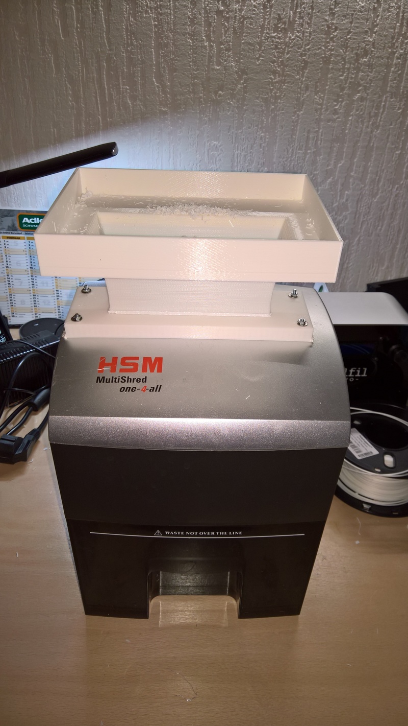 Conversion to plastic shredder