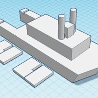 Small Rubber band powered paddle boat 3D Printing 141539