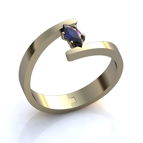 marquise diamond gold ring 3D Print 141770