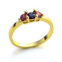 Small diamond ring 3 stones 3D Printing 141772