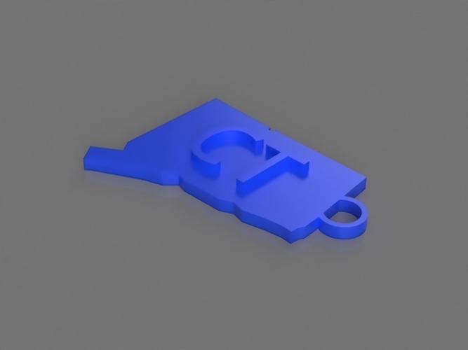 Connecticut Key Chain 3D Print 141808
