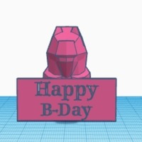 Small Totodile Happy Birthday Sign 3D Printing 142100