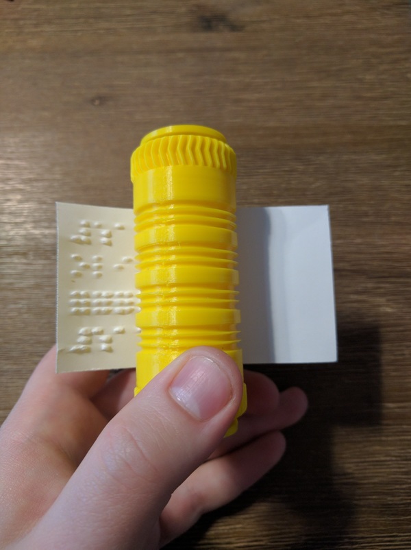 Braille business card writer