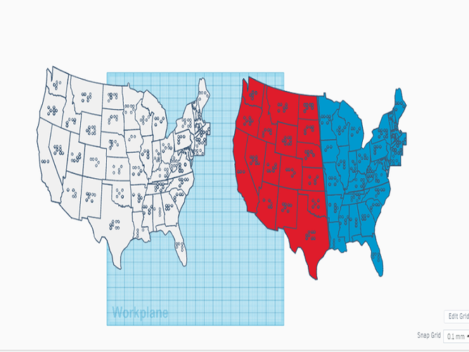 USA Braille Map: Feel The World 3D Print 142983