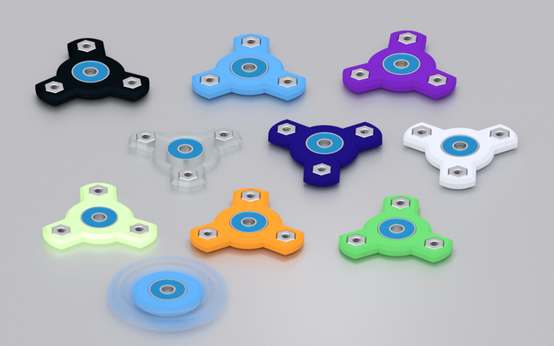 Three Spoke Fidget Spinner 3D Print 143001