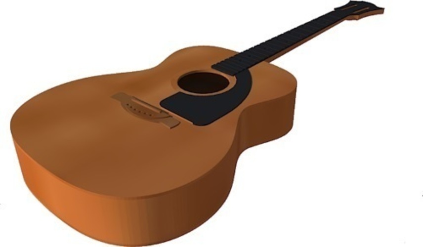 3D Printed Acoustic guitar in scale 14, fully 3D printable by Per