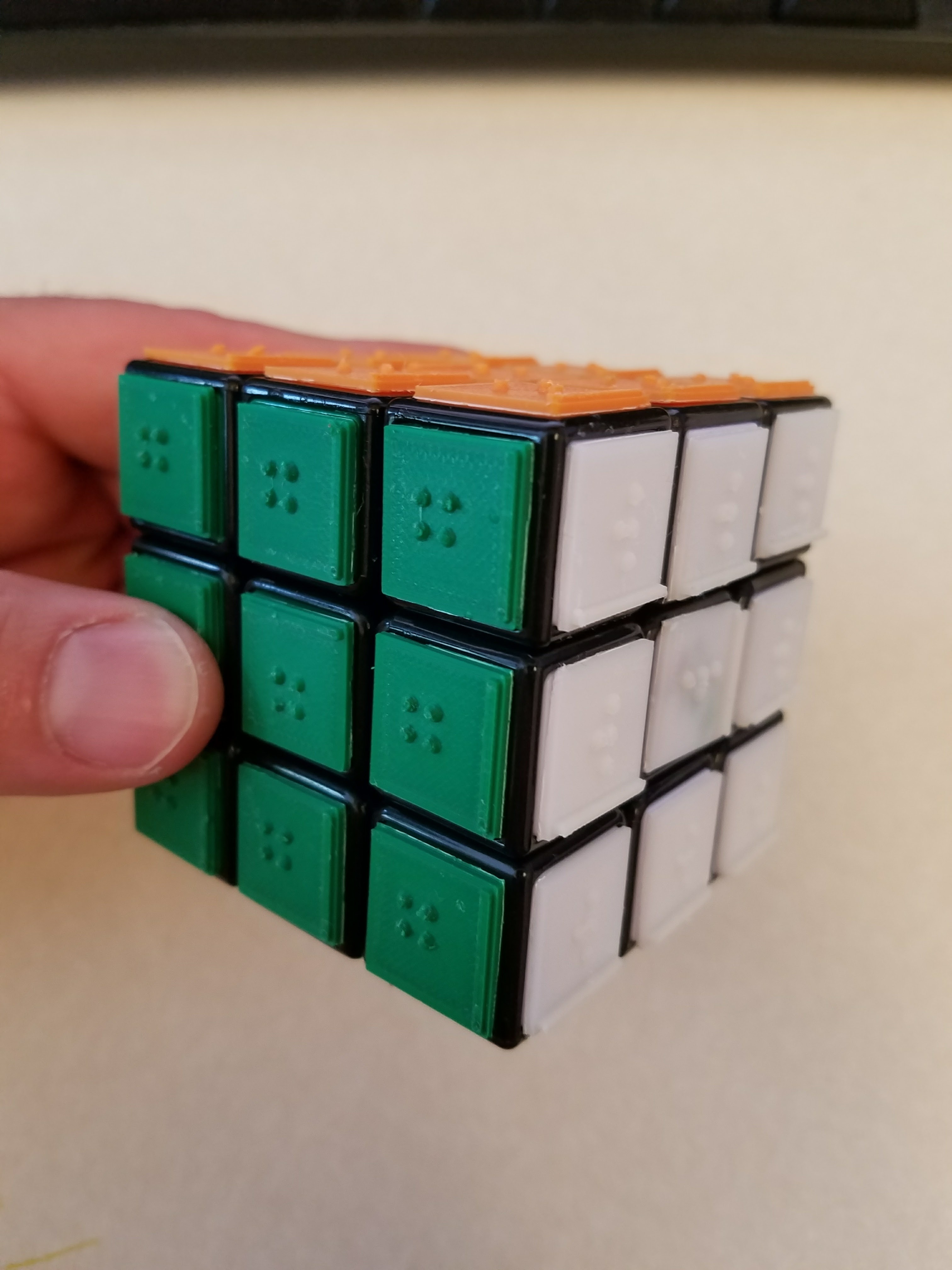3D Printed Rubik's Cube Braille Tiles by gorgesjonathan