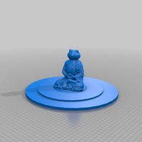 meditating frog in pond on rock - Thumbnail 2