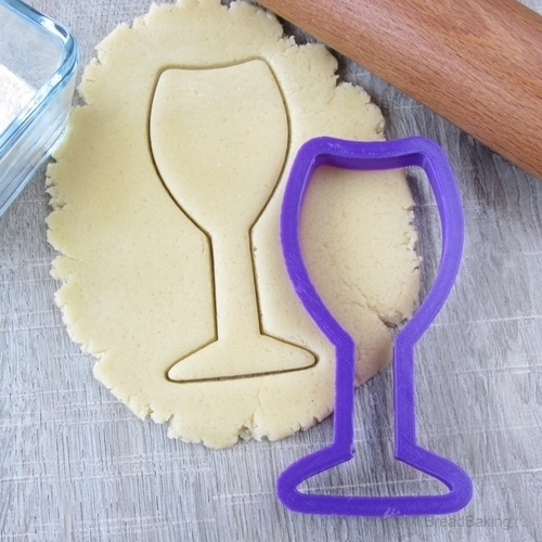 Glass of champagne cookie cutter for professional 3D Print 143503