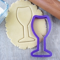 Glass of champagne cookie cutter for professional - Thumbnail 1