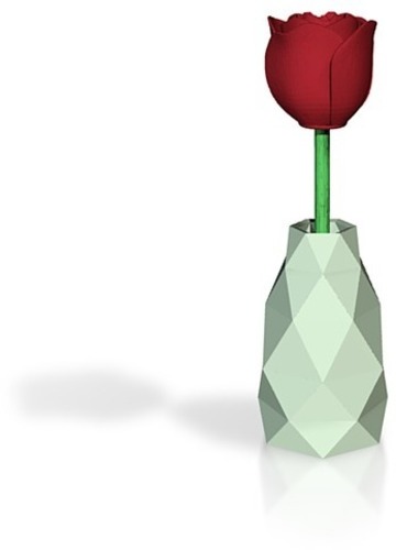 smaller rose in a vase 3D Print 14351
