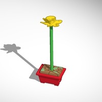 Small daffodil plant in pot model 3D Printing 14366