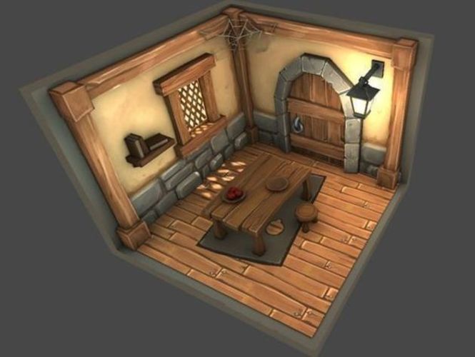 Interior of house style cartoon 3D Print 143870