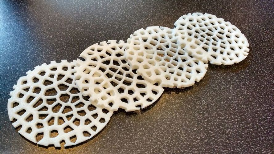 Voronoi Beverage Coasters 3D Print 144699