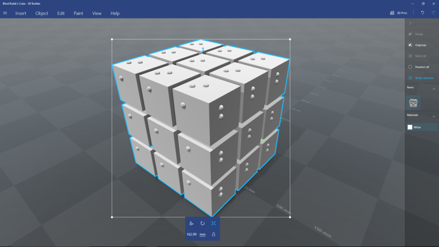 Braille 3 layer magic cube puzzle