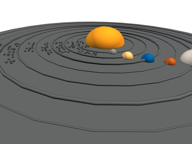 Braille Solar System Model 3D Print 144947