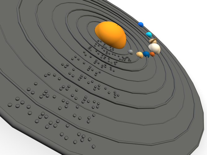 Braille Solar System Model 3D Print 144950
