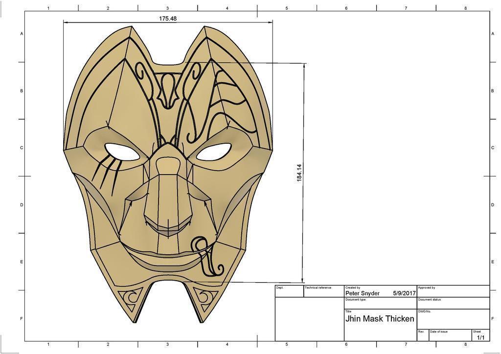 prevent Political Wide range 3D Printed Jhin Mask (League of Legends) by killonious | Pinshape