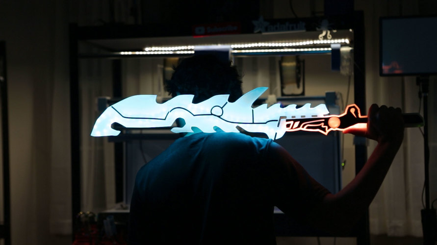 Zelda: Breath of the Wild – Guardian Sword with NeoPixel LEDs 3D Print 145343