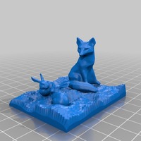 fox watching two bunnies - Thumbnail 3
