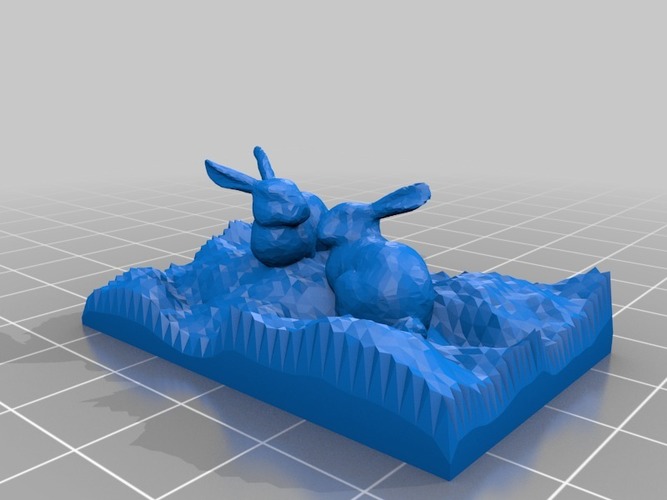 two bunnies looking at each other 3D Print 14540
