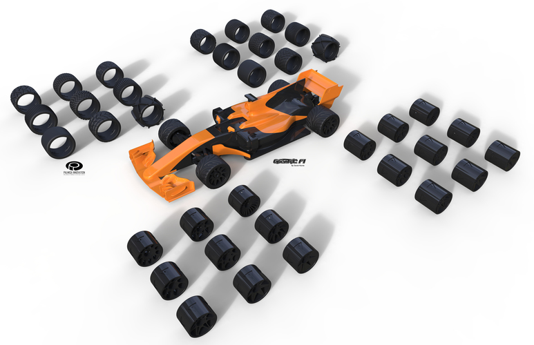 Palmiga Low Profile Tires/Rims - OpenRC F1 3D Print 145484