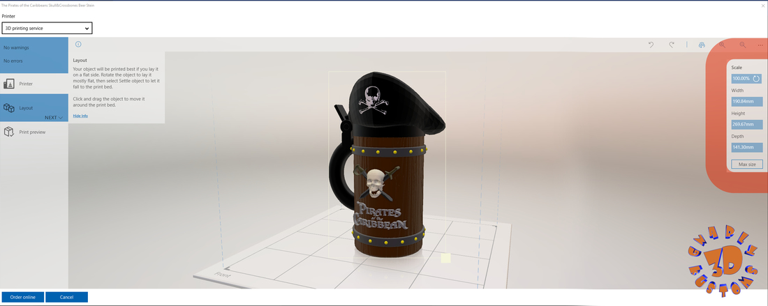 Pirates of the Caribbean Beer Stein - The Straight Style 3D Print 146184