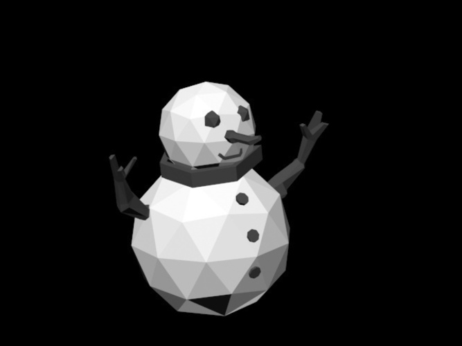 Snowman lowpoly 3D Print 146377