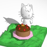 smaller hello kitty with cake - Thumbnail 1