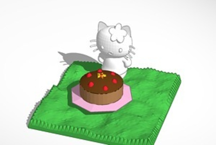 hello kitty and cake 3D Print 14640