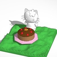 Small hello kitty and cake 3D Printing 14640