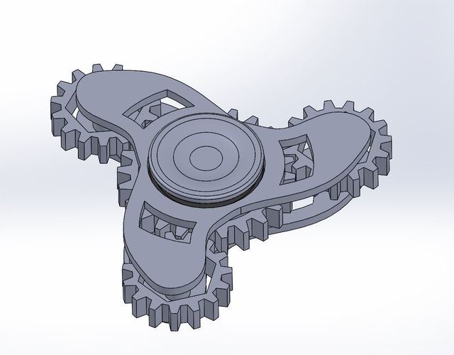 Geared Tri Fidget Spinner 3D Print 146502
