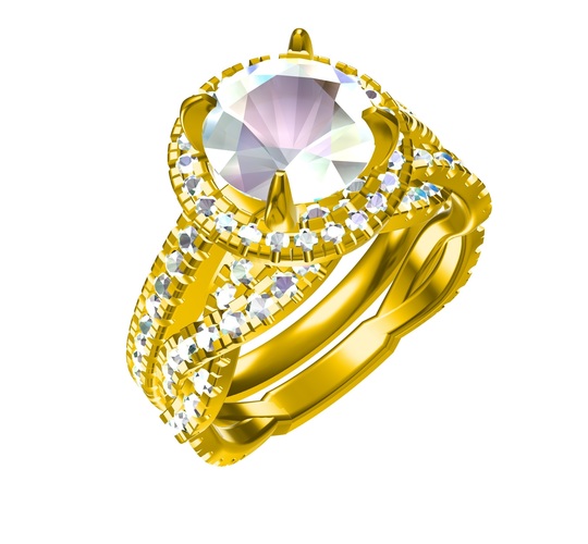 Engagement Bridal Ring Set 3D CAD Model  3D Print 146569