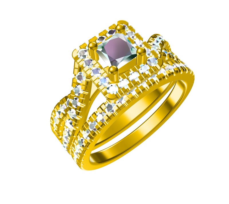3D CAD Model For Bridal Ring Set In STL Format