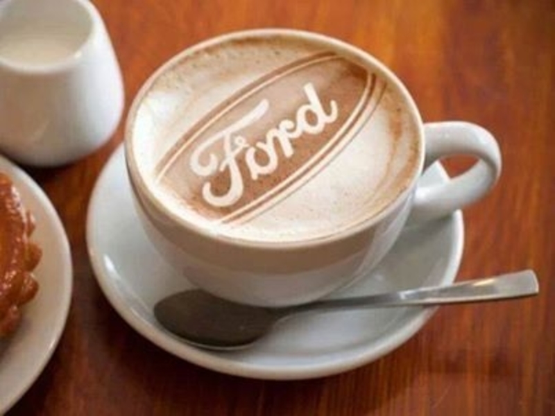 "Ford" coffee art stencil