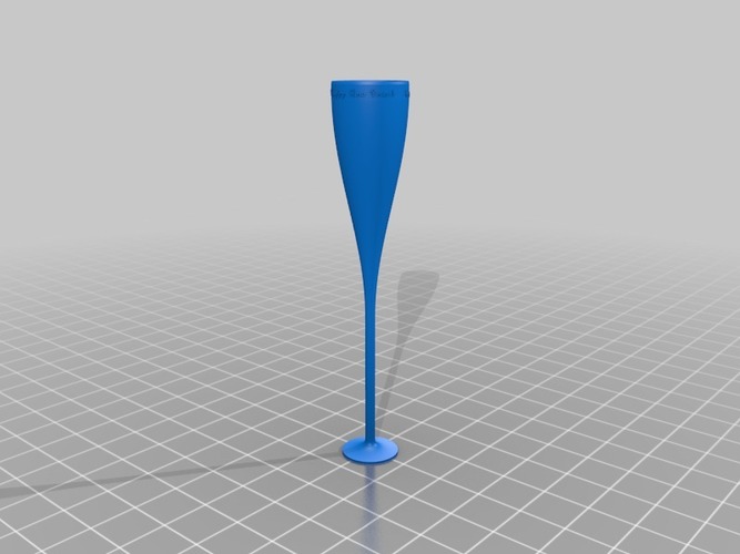 happy new year champagne glass 3D Print 14698