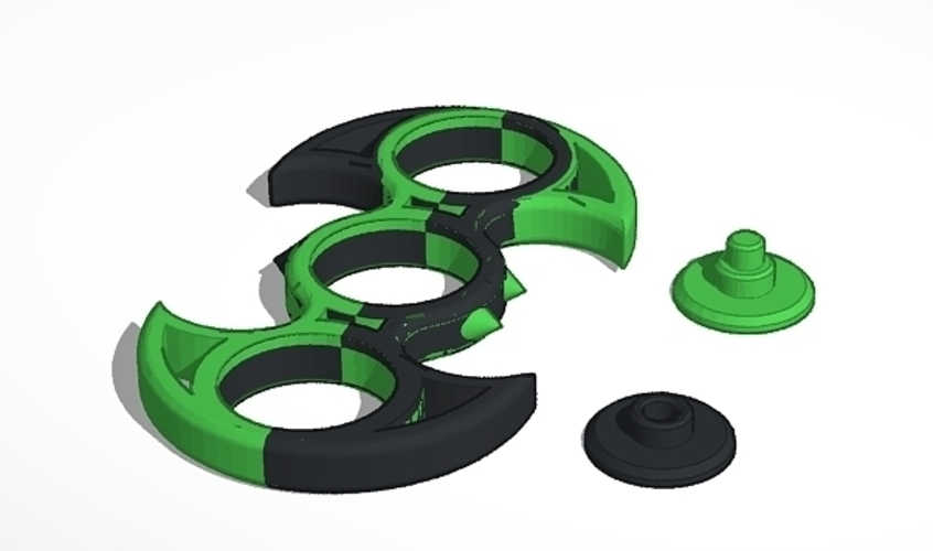 Fidget Spinner Green and Black 3D Print 147172