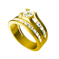 Small Get Free 3D CAD Model For Bridal Ring Set In STL Format 3D Printing 147529