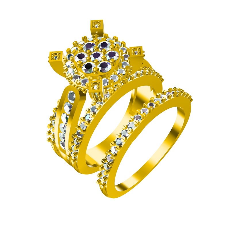 3D CAD Model In STL File Format For Bridal Ring Set