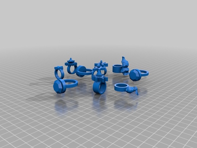 assorted rings 3D Print 14790